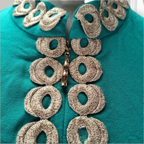 Lilly Pulitzer Jane Mini Dress Size 10 Zip Front Green Rayon Retro 60s - Picture 7 of 12